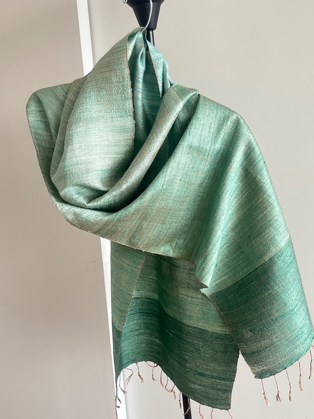 Natural Silk Handwoven stylish Pistachio Sage Green STOLE SCARF SHAWL WRAP 74"